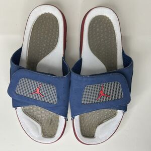 Jordan Hydro 4 IV Retro Slides Sandals Mens Size 12 Blue Red White 532225-403